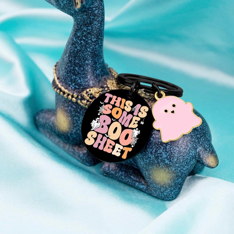 Aisity Halloween Gifts Boo Basket Ghost Keychain Gifts for Her Women Teen Girls Perfect Halloween Boo Basket Ideas Gift for Teen Girl Cool Stuff Funny Gift for Him Her Halloweens Baskets Stuffers - Image 3